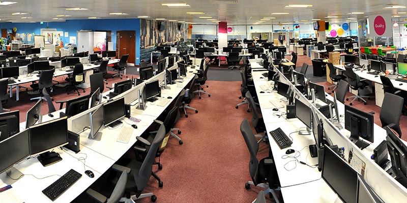 Work Stations at Sky Leeds Office Building